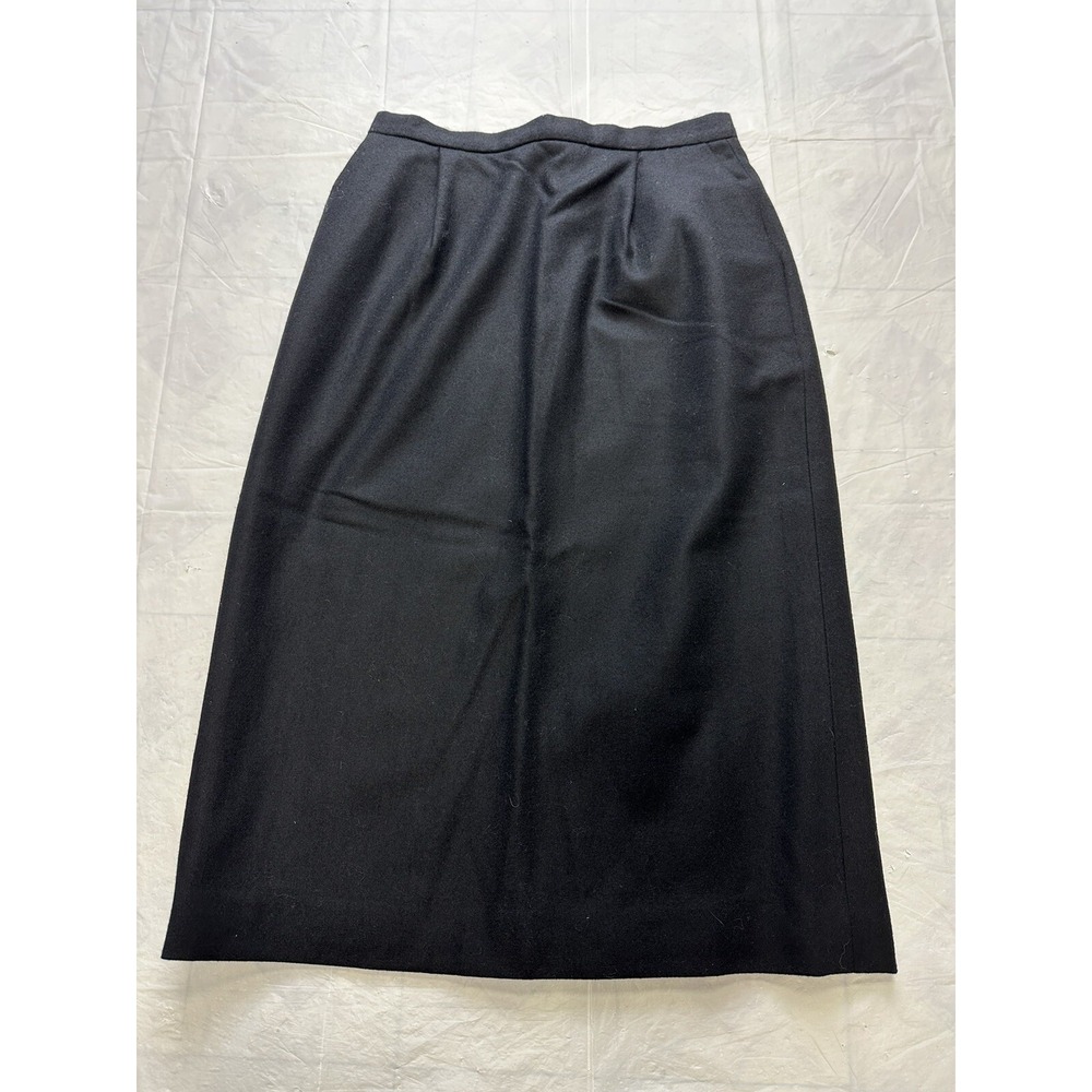 PENDLETON Women's Black 100% Virgin Wool Pencil Skirt Size 8 With Pockets